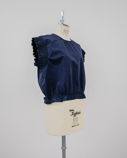 Gather Sleeve Blouse [603412] navy(49)