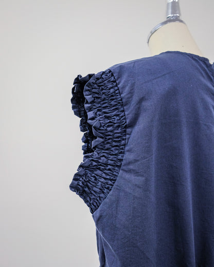 Gather Sleeve Blouse [603412] navy(49)