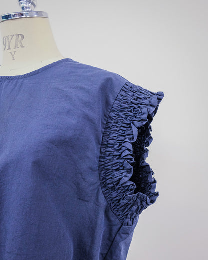 Gather Sleeve Blouse [603412] navy(49)