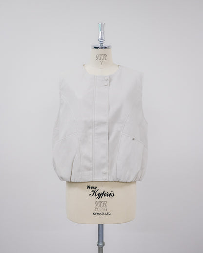 Fake Leather Vest [603423] beige(05)