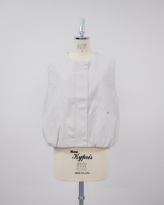 Fake Leather Vest [603423] beige(05)