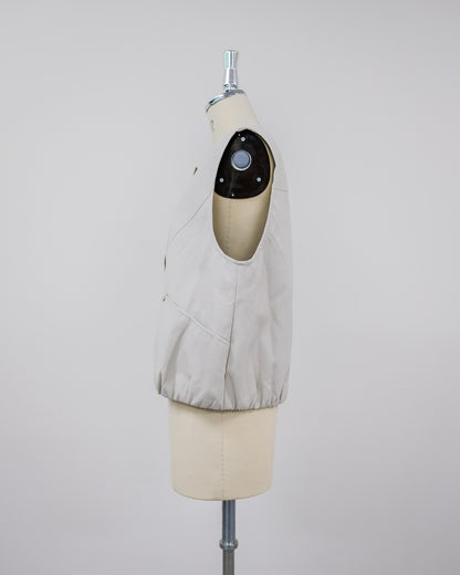 Fake Leather Vest [603423] beige(05)