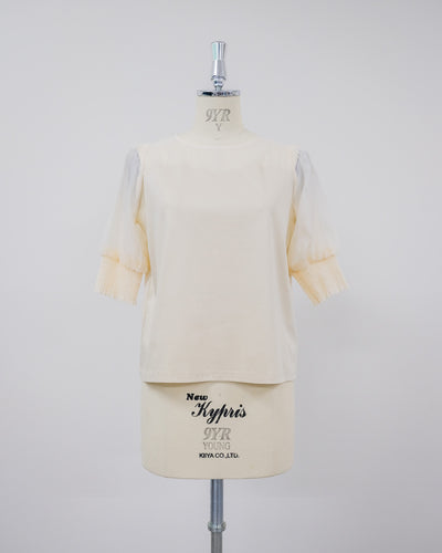 【SALE/50%0ff】Organdy T-Shirt [603394] light beige