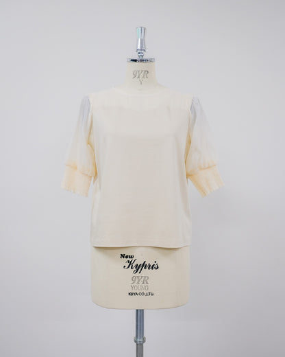 【SALE/50%0ff】Organdy T-Shirt [603394] light beige