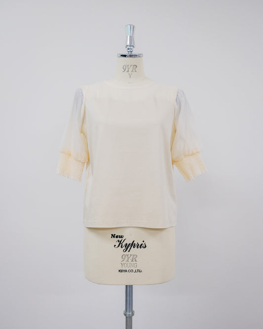 【SALE/50%0ff】Organdy T-Shirt [603394] light beige