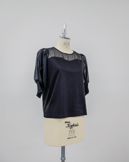 【SALE/50%0ff】Organdy T-Shirt [603394] black