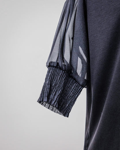 【SALE/50%0ff】Organdy T-Shirt [603394] black
