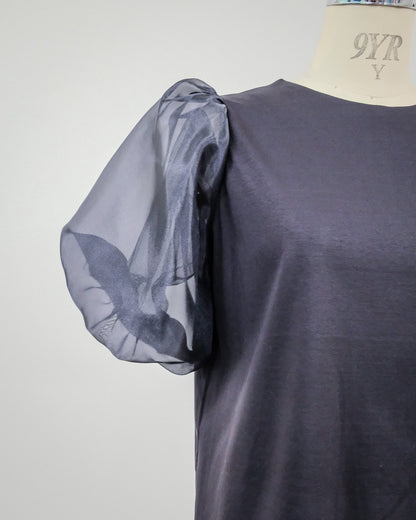 【Summer SALE!!】Balloon Sleeve T-Shirt [603393] black(99)