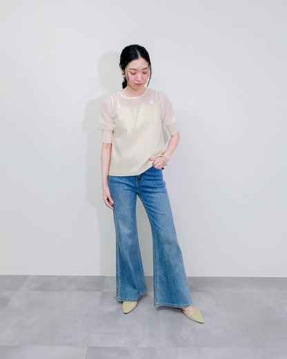 【SALE/50%0ff】Organdy T-Shirt [603394] light beige