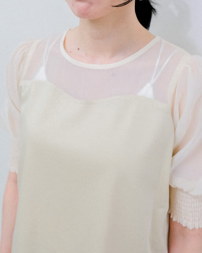【SALE/50%0ff】Organdy T-Shirt [603394] light beige