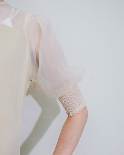 【SALE/50%0ff】Organdy T-Shirt [603394] light beige