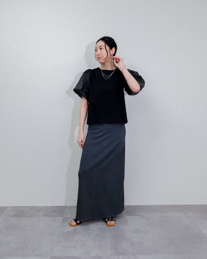 【Summer SALE!!】Balloon Sleeve T-Shirt [603393] black(99)