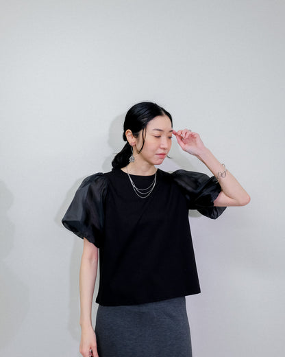 【Summer SALE!!】Balloon Sleeve T-Shirt [603393] black(99)