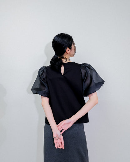 【Summer SALE!!】Balloon Sleeve T-Shirt [603393] black(99)