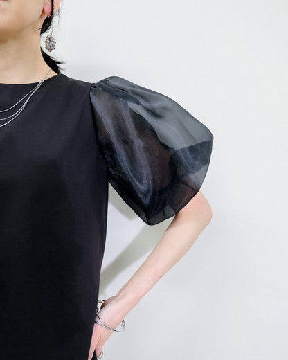 【Summer SALE!!】Balloon Sleeve T-Shirt [603393] black(99)