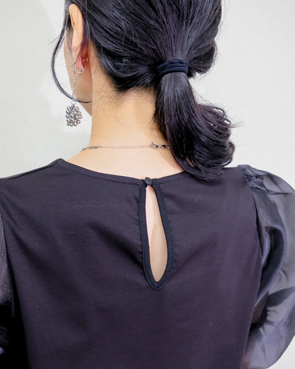 【Summer SALE!!】Balloon Sleeve T-Shirt [603393] black(99)