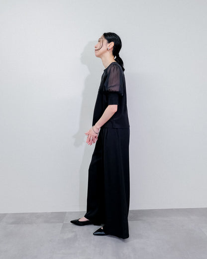【SALE/50%0ff】Organdy T-Shirt [603394] black