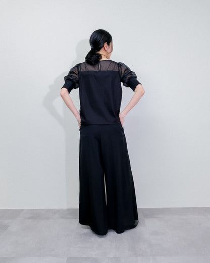 【SALE/50%0ff】Organdy T-Shirt [603394] black
