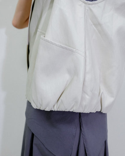 Fake Leather Vest [603423] beige(05)