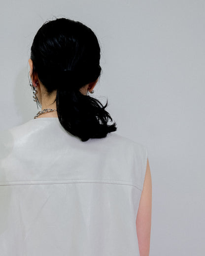 Fake Leather Vest [603423] beige(05)