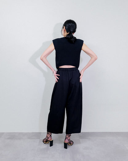 Shoulder Padd Kint Tops [603409] black(99)