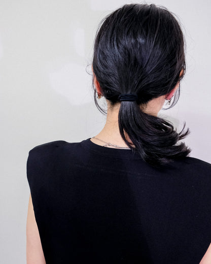 Shoulder Padd Kint Tops [603409] black(99)