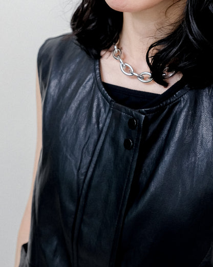 Fake Leather Vest [603423] black(99)
