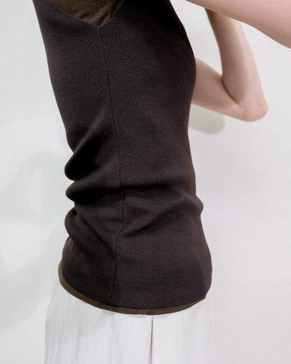 Knit Tank Tops [603410] brown(60)