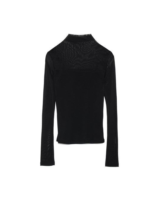 【SALE/50%0ff】Sheer Tops [603369] black