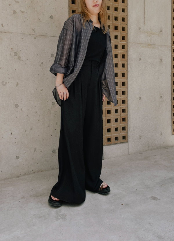 【SALE/50%0ff】Stripe Shirt [603370] charcoal
