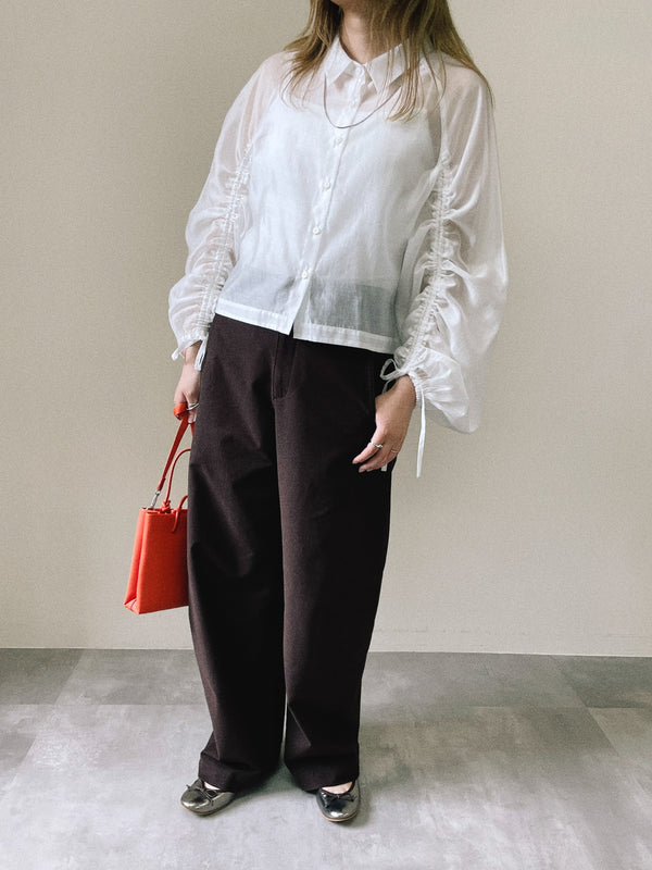 【SALE/50%0ff】Sheer Shirt [603353] off(01)