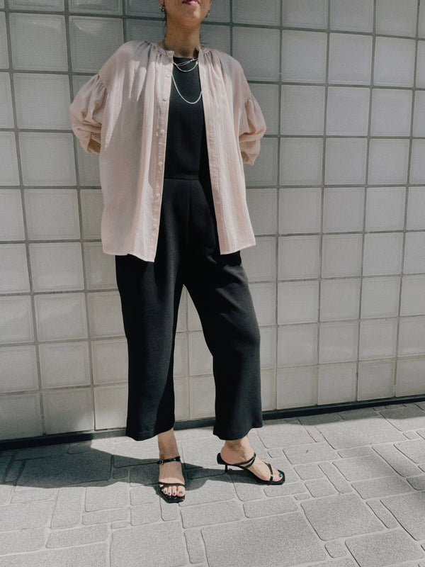 【Summer SALE!!】2way Sheer Blouse [603391] pink beige(08)