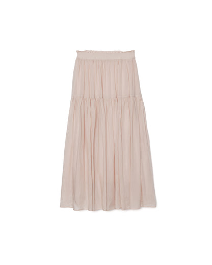 【SALE/50%0ff】Gather Tiered Skirt [603398] pink beige
