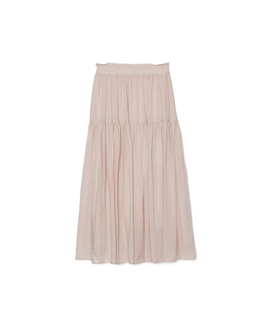 【SALE/50%0ff】Gather Tiered Skirt [603398] pink beige