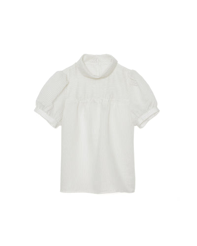 【SALE/50%0ff】Stripe Half Sleeve Blouse [603392] off