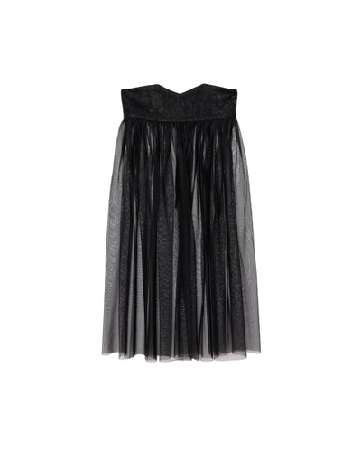 【SALE/50%0ff】Jacquard × Tulle Skirt [603390] black